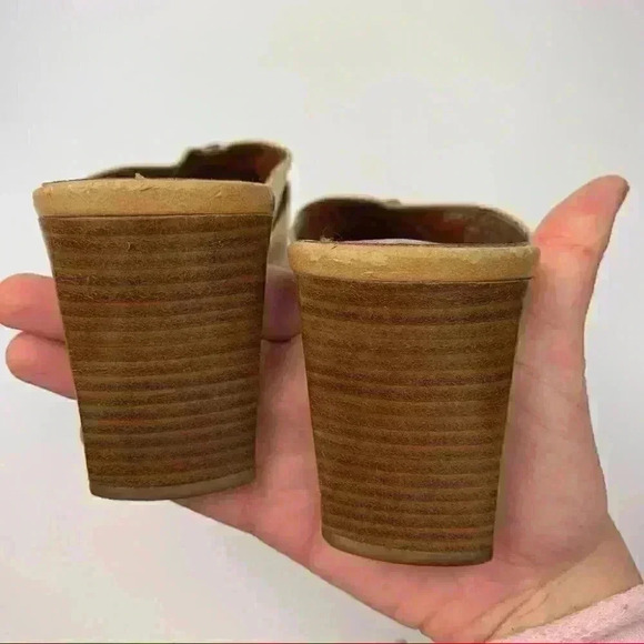 Franco Sarto size 8.5 N Merigold tan leather square toe vintage 90s - Picture 8 of 12